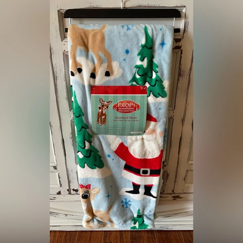 NEW - Rudolph The Red Nose Reindeer Christmas Blanket